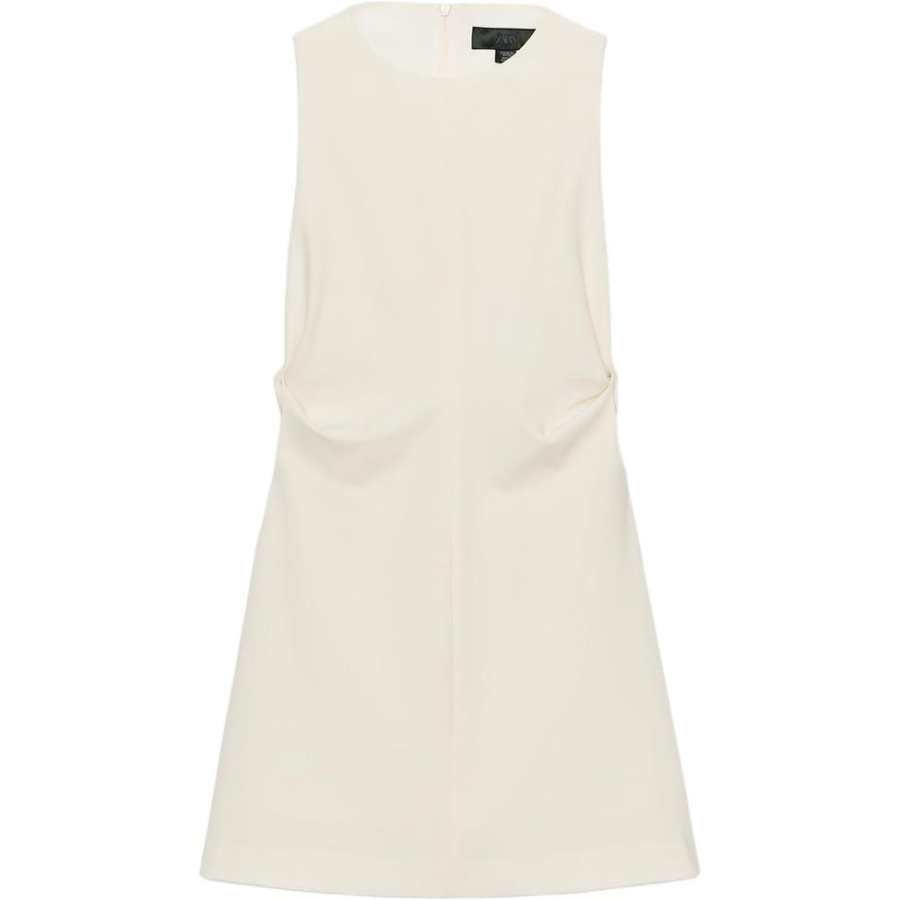 ZARA Sleeveless Dresses Women's White Crew Neck Moderate Short Skirt