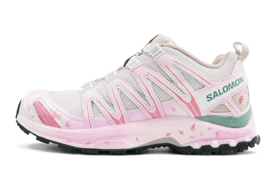 SALOMON XA PRO 3D Running Shoes Unisex Low Top Pink White Green