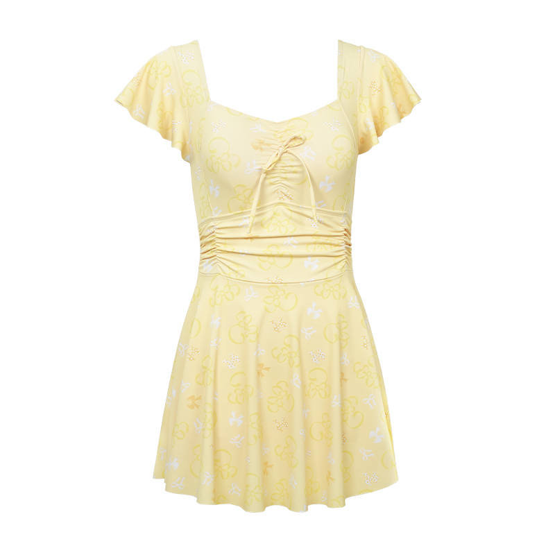 Disney One Piece Swimsuits Women's Bright Yellow Moderate Skirt One Piece Swimsuit