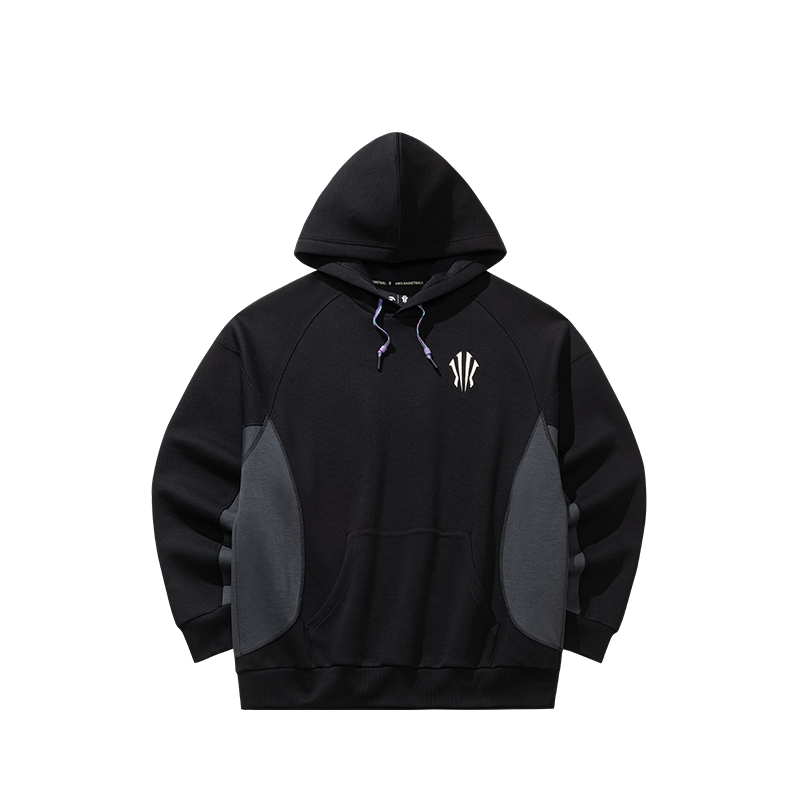 ANTA Basketball Collection Sweatshirts Unisex Black Hooded Detachable Moderate