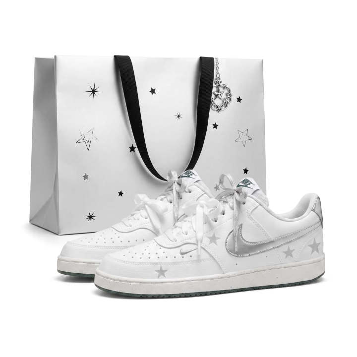 Nike Nike Court Vision Low Skateboard Shoes Unisex Low Top Silver/White
