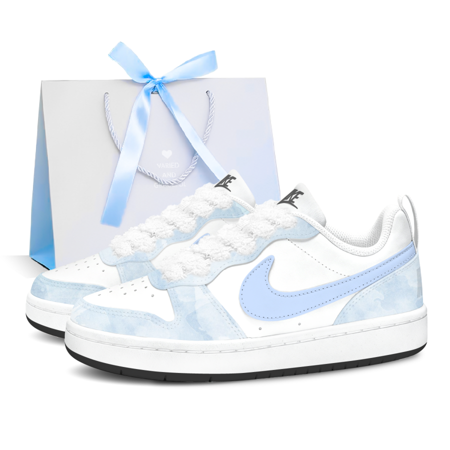 Nike Nike Court Borough Skateboard Shoes Unisex Low Top Blue/White