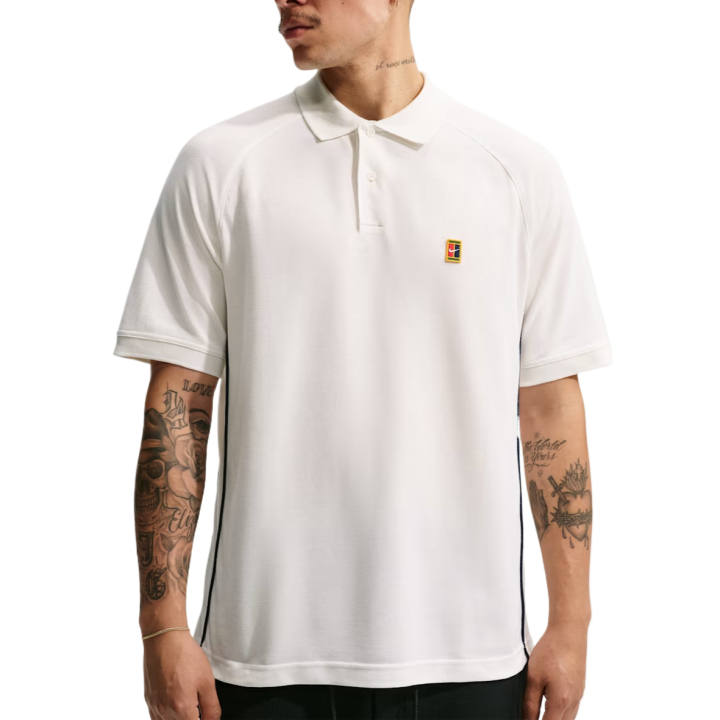Nike Nike Polo Shirts Men's Sail White/Obsidian Black/Sail White Polo Collar Moderate