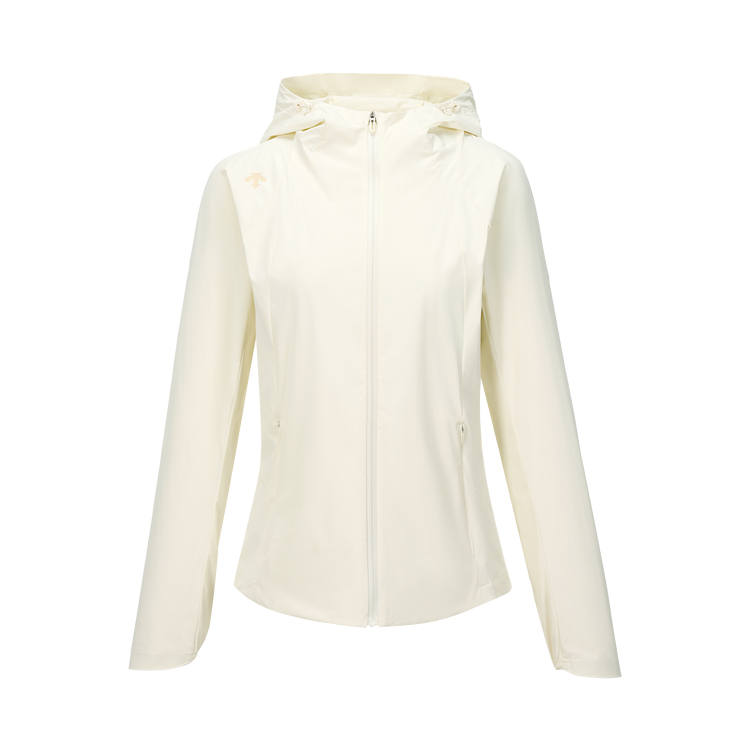 DESCENTE Women's TRAINING Sun Protection Clothing Women's CR Cream Hooded Non Detachable Moderate