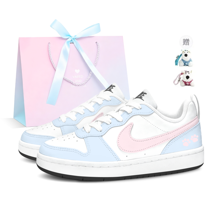 Nike Nike Court Borough Skateboard Shoes Unisex Low Top Blue/Pink