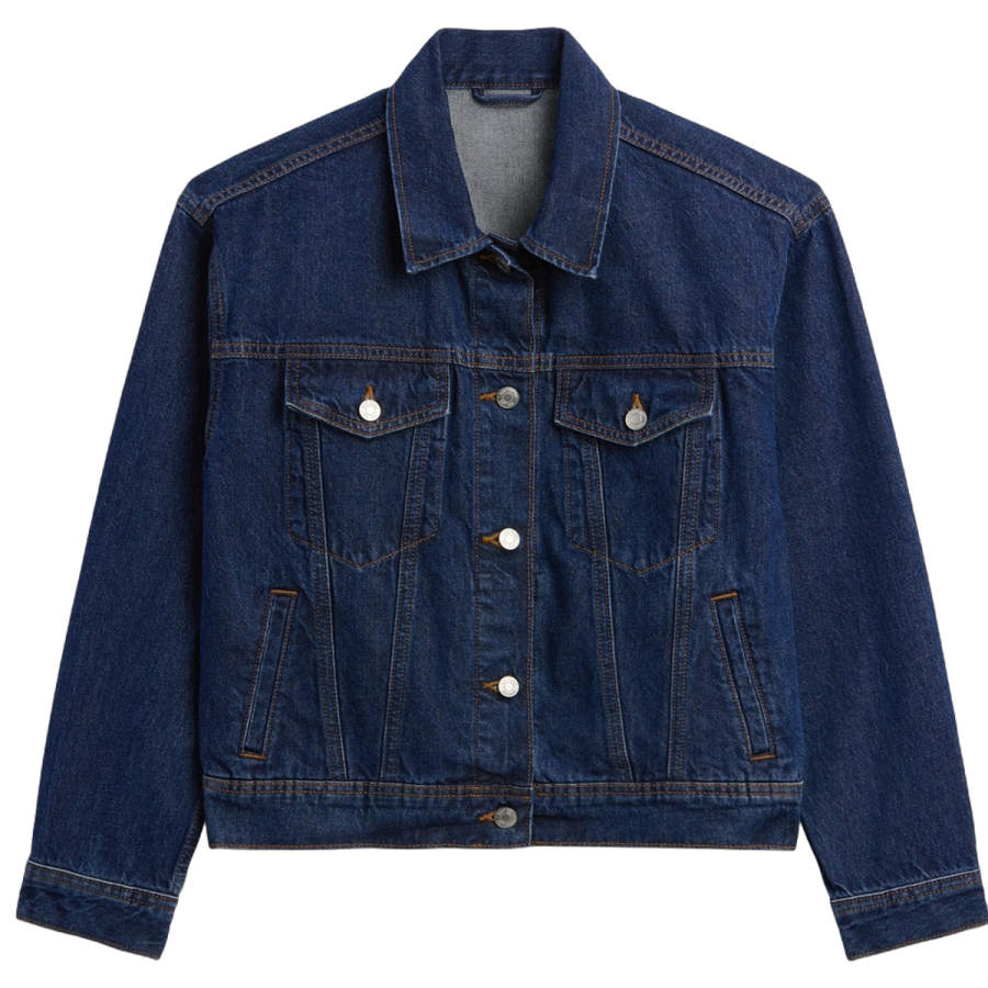 GAP Denim Jackets Women's Dark Color Washed Lapel Moderate