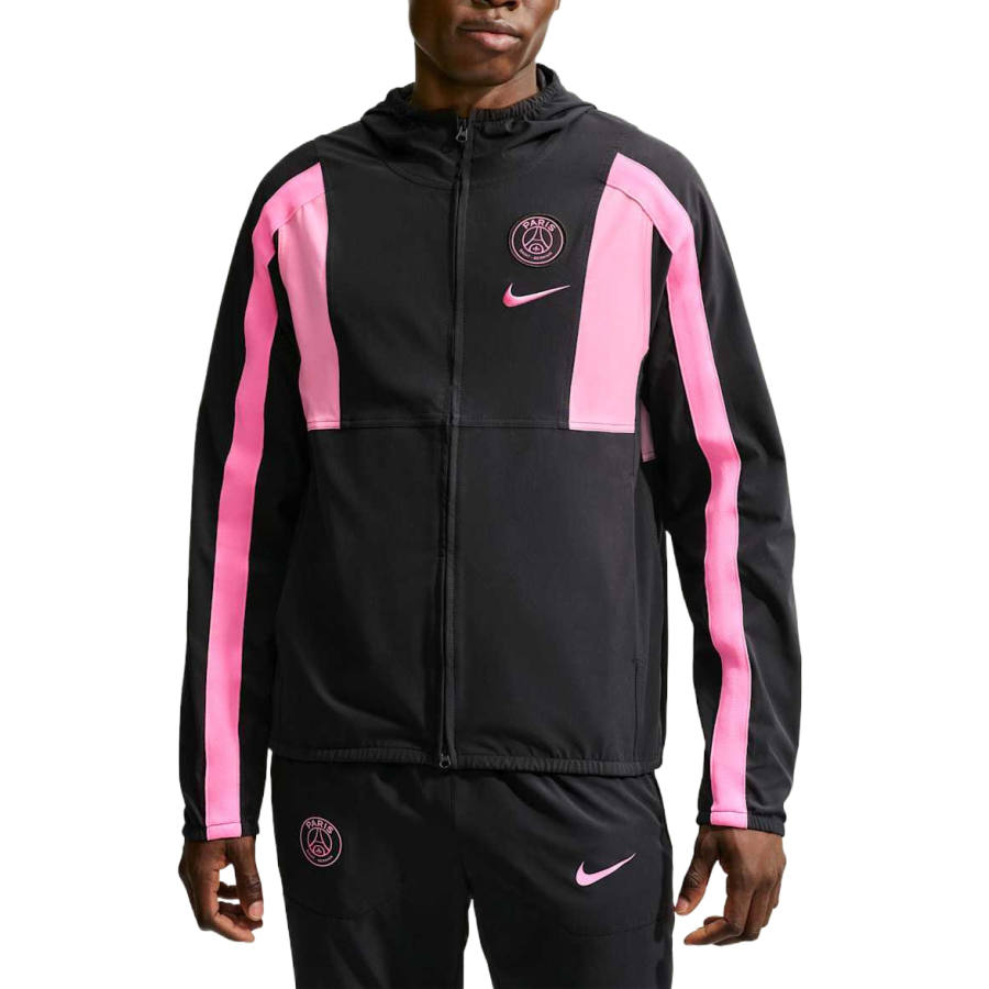 Nike Nike Jackets Men's Black/Pink Beam/Pink Beam Hooded Non Detachable Moderate