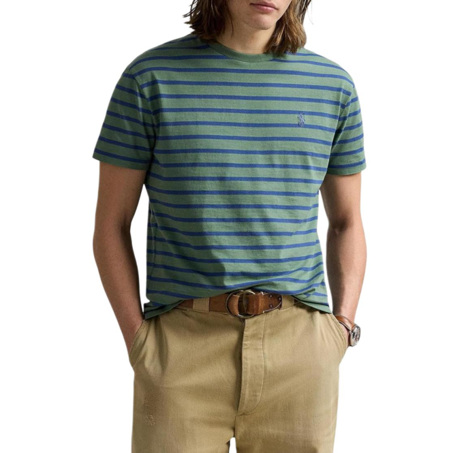 Polo Ralph Lauren T Shirts Men's Green Crew Neck Moderate Straight Fit