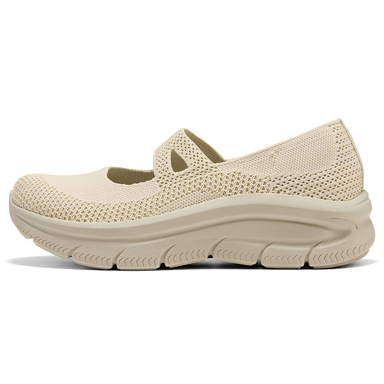 Skechers Arch Fit Platform Mary Jane Shoes Women's Beige