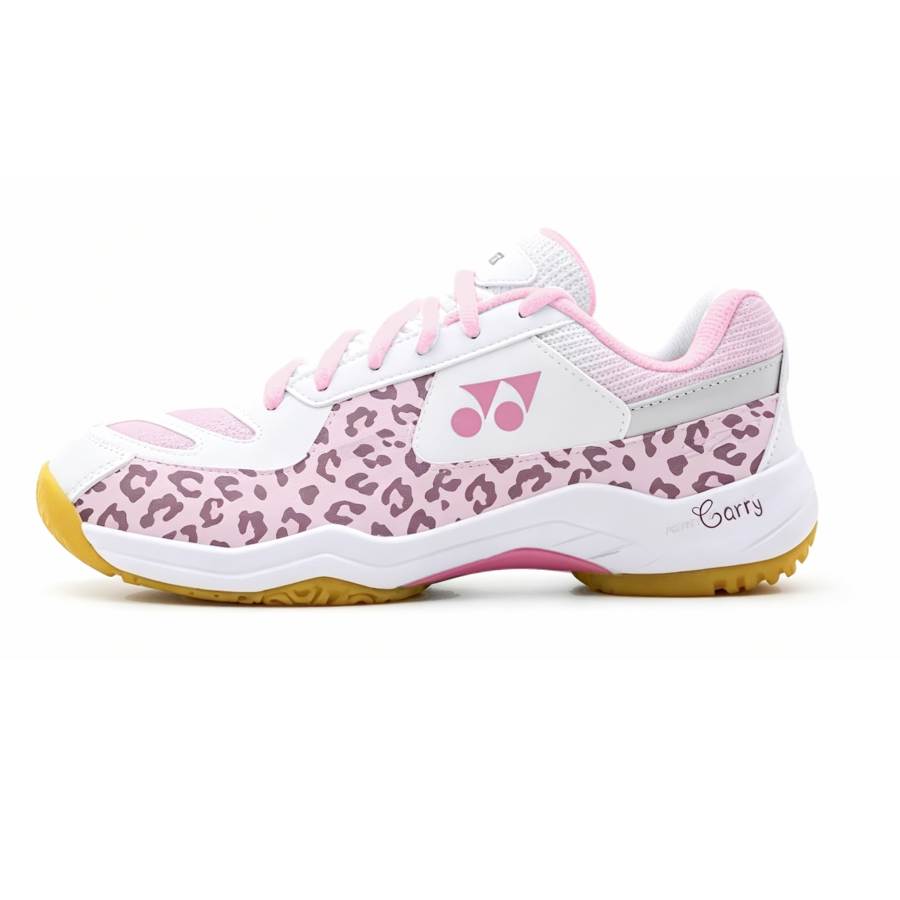 YONEX Power Cushion Badminton Shoes Unisex Low Top White Pink Leopard Print Colorway
