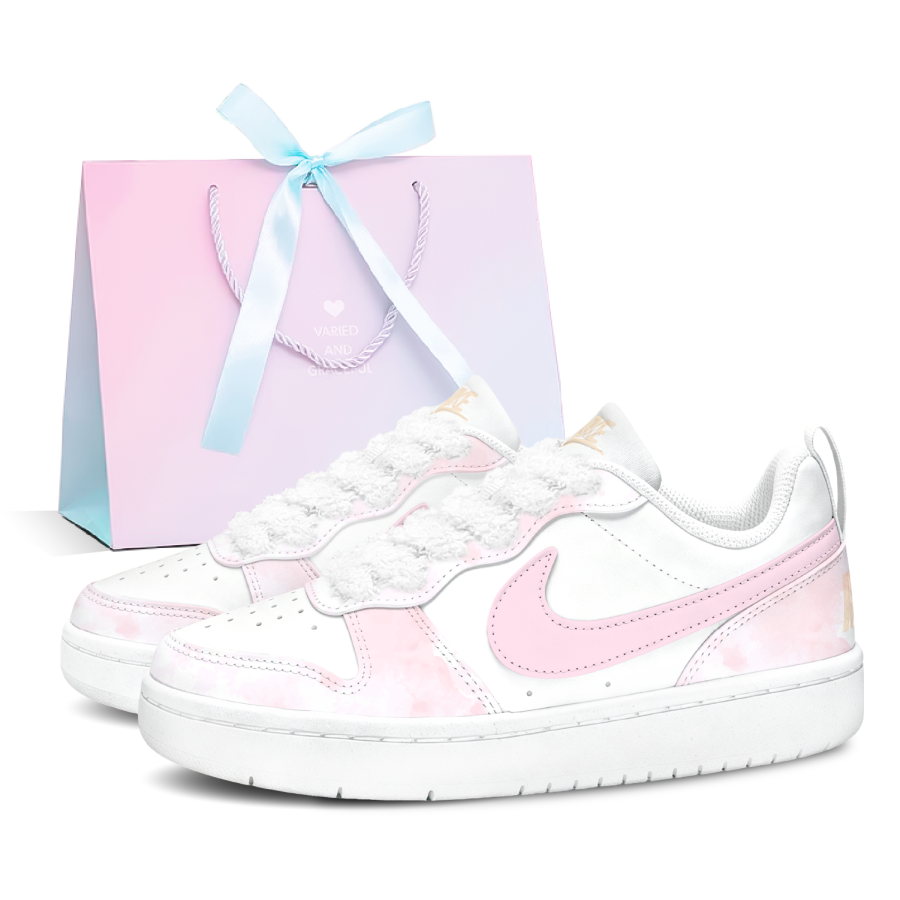Nike Nike Court Borough Skateboard Shoes Unisex Low Top Pink/White