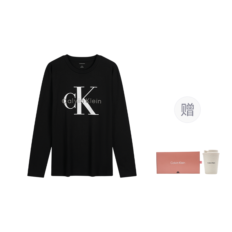 Calvin Klein T Shirts Unisex UB1 Comes With Box+Brand Travel Cup Crew Neck Moderate