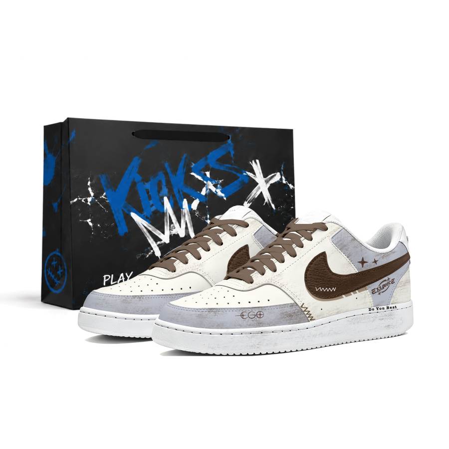 Nike Nike Court Vision Skateboard Shoes Men's Low Top Brown