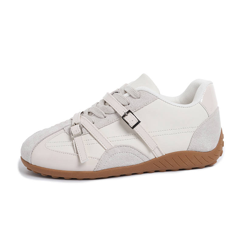 JBBCN German Army Trainers Women's Low Top Beige/Pink/Green