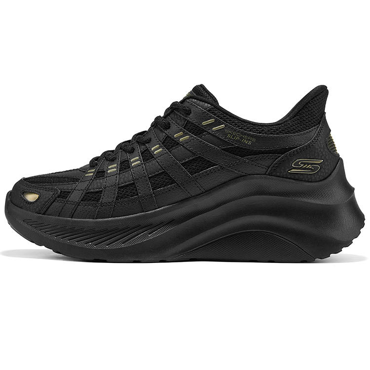 Skechers Bob's SPORT Flashy Platform Shoes Low top Training Shoes Women's All Black