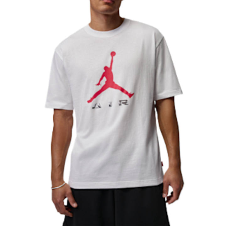 Jordan Jordan Brooklyn T Shirts Men's White/University Red Crew Neck Moderate