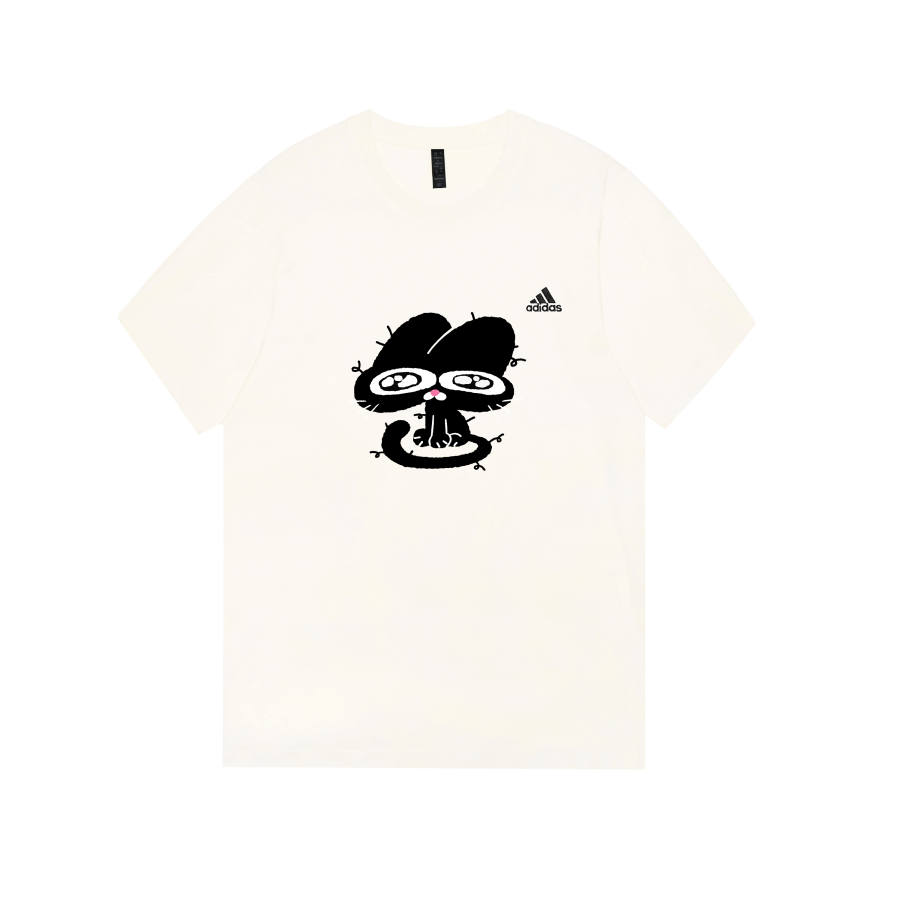 Adidas Adidas MUST HAVES T Shirts Unisex Ecru Crew Neck Moderate Straight Fit