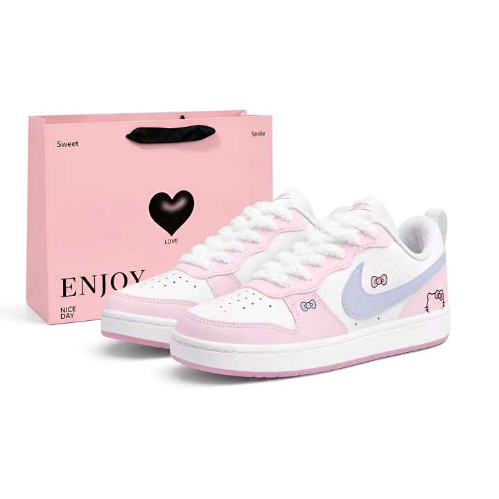 Nike Nike Court Borough Skateboard Shoes Unisex Low Top Pink Purple