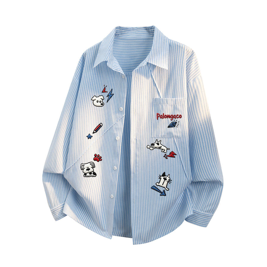 PAL ONGACO Shirts Unisex Lapel Moderate Straight Fit