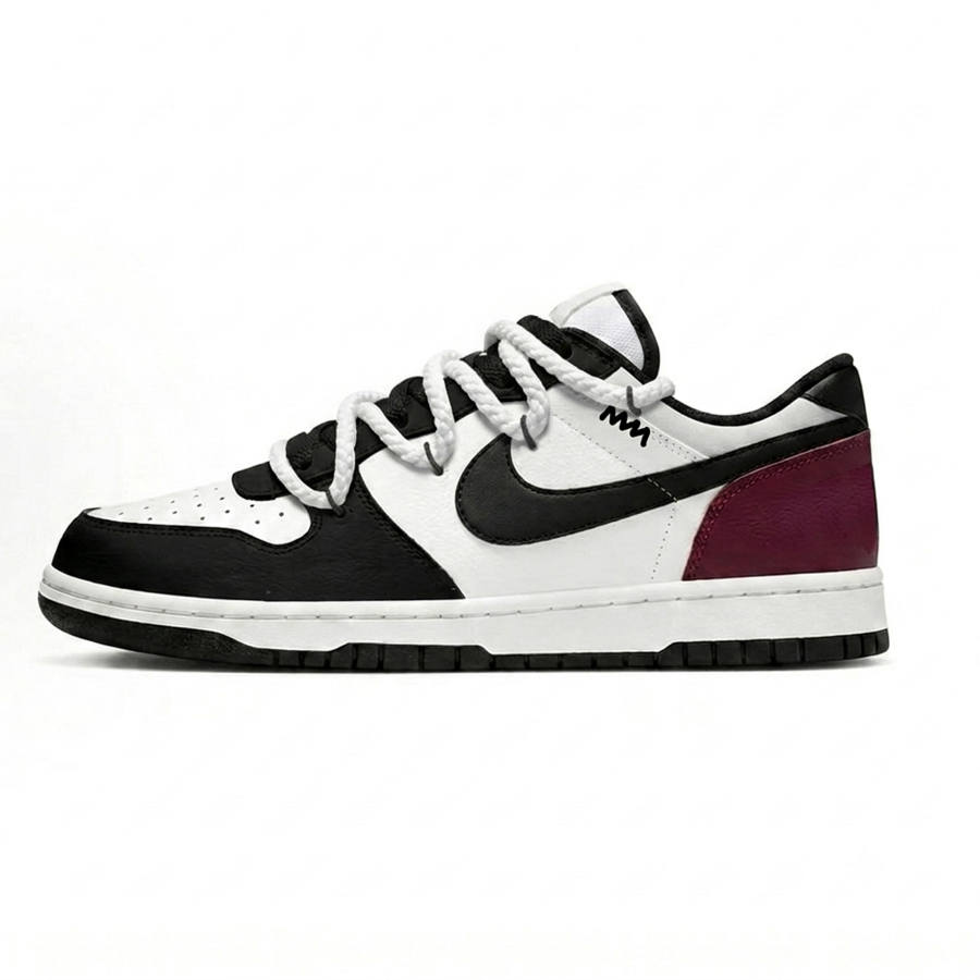 Nike Nike Big Skateboard Shoes Unisex Low Top Black White, Burgundy