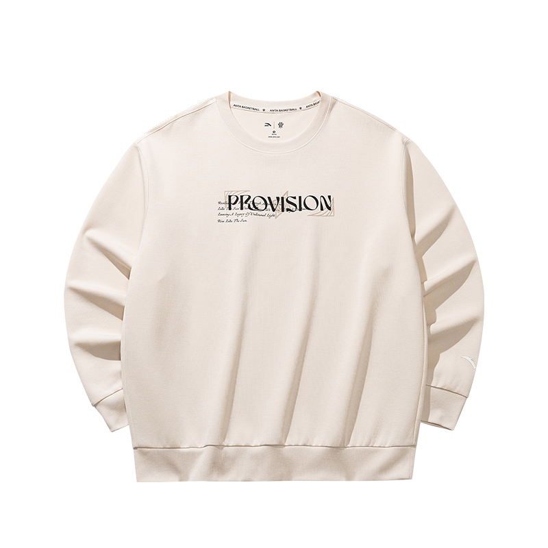 ANTA Basketball Collection Sweatshirts Unisex Mud Gray Crew Neck Moderate
