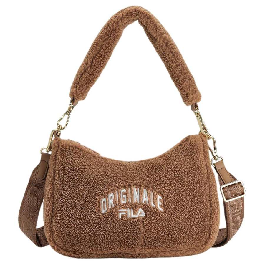 FILA Fabric Shoulder Bag, Crossbody Bag Women's Light Brown