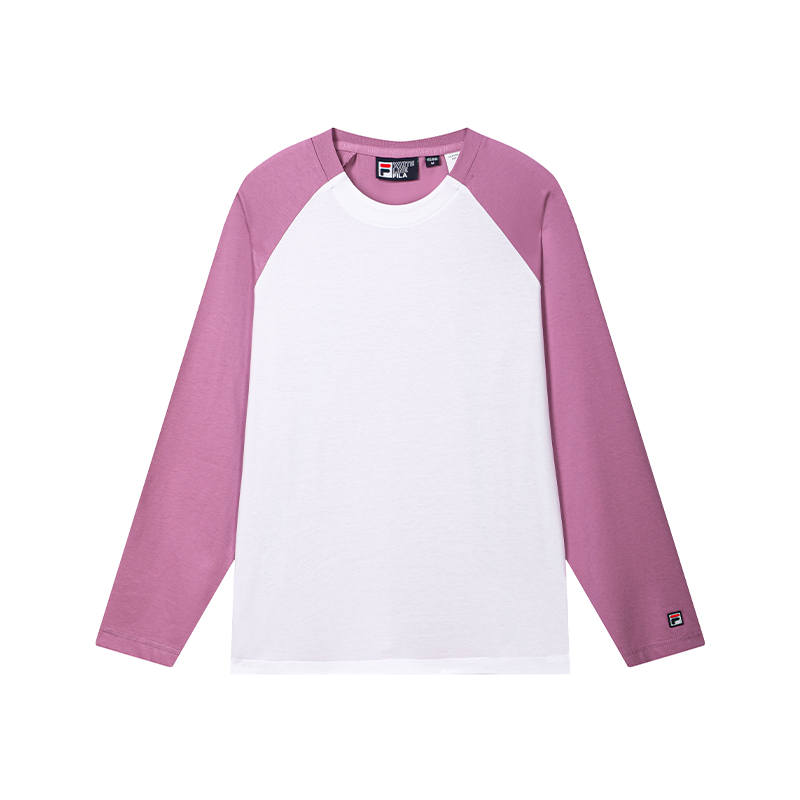 FILA ORIGINALE T Shirts Women's Bright White Crew Neck Moderate Straight Fit