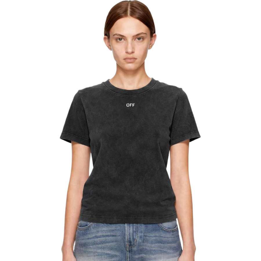 OFF-WHITE OFF WHITE T Shirts Women's Crew Neck Moderate Straight Fit