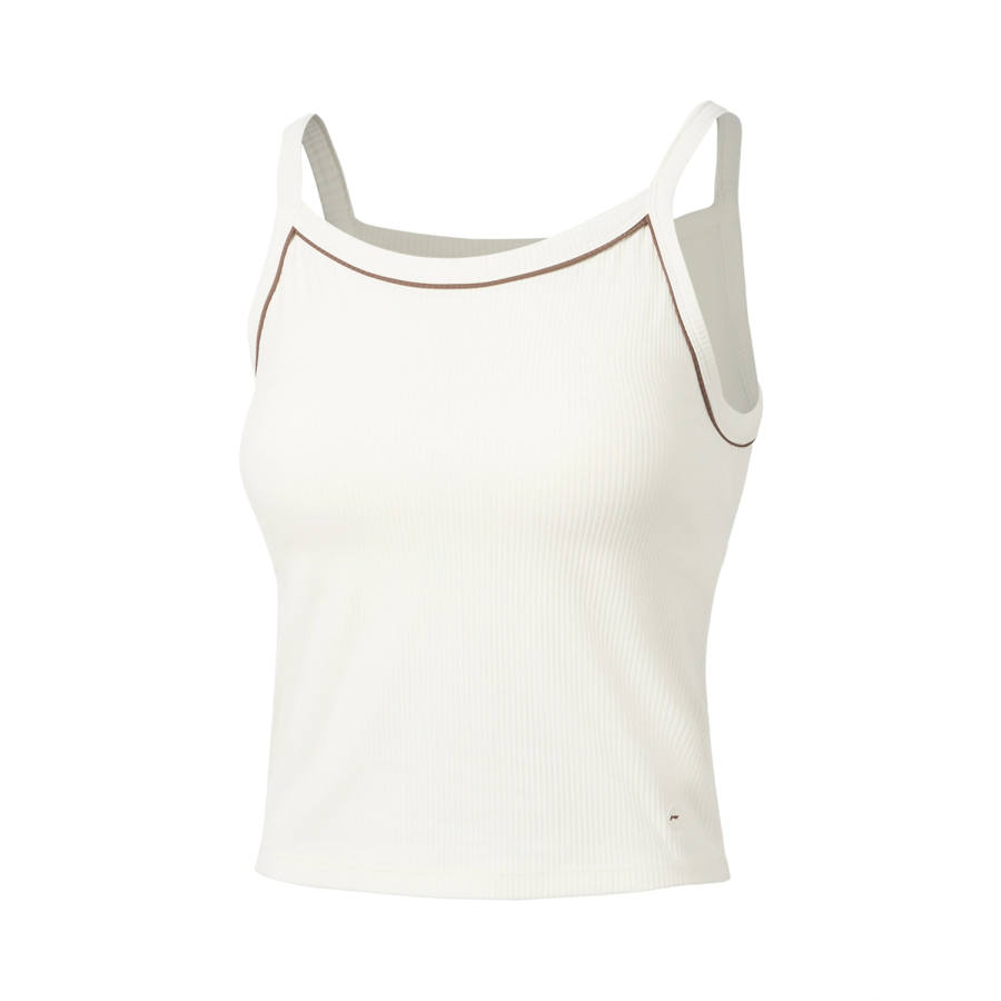 Li-Ning Li Ning Fitness Series Sleeveless Sports Shirts Women's Ivory Crew Neck Moderate