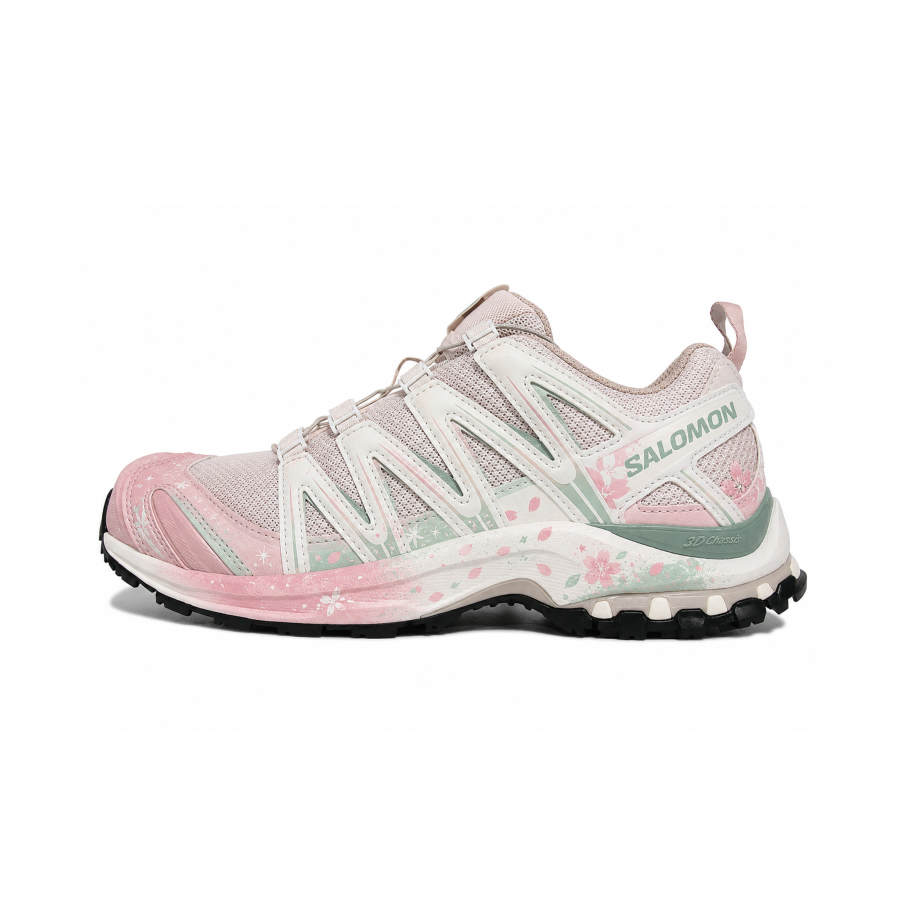 SALOMON XA PRO 3D Running Shoes Unisex Low Top Pink Green