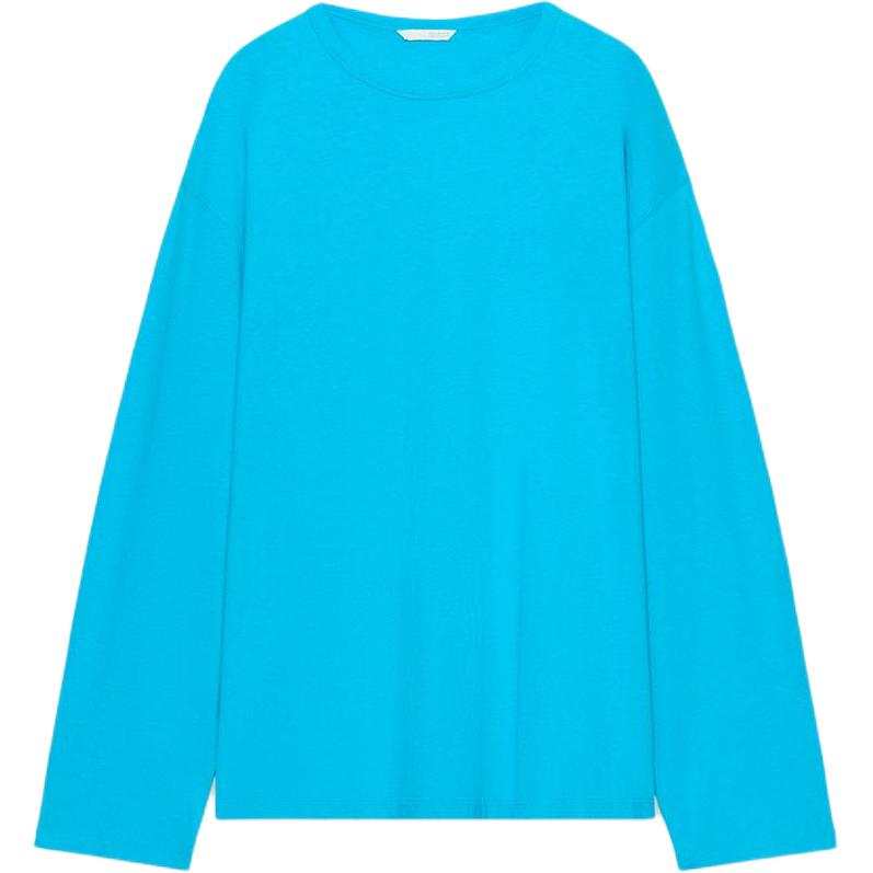 ZARA T Shirts Women's Iron Blue Crew Neck