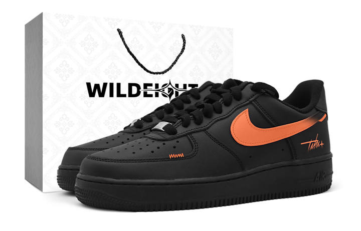 Nike Nike Air Force 1 Skateboard Shoes Unisex Low Top Black/Orange