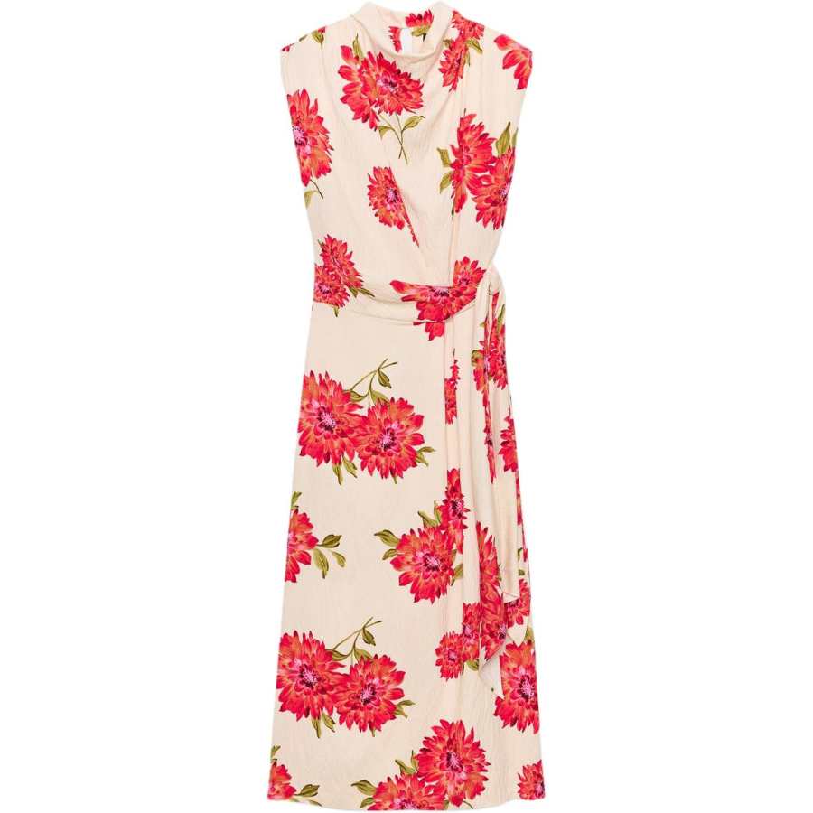 ZARA Sleeveless Dresses Women's Nude/Red Moderate Long Skirt