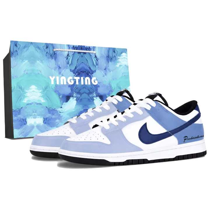 Nike Nike Dunk Skateboard Shoes Unisex Low Top Black/White/Blue
