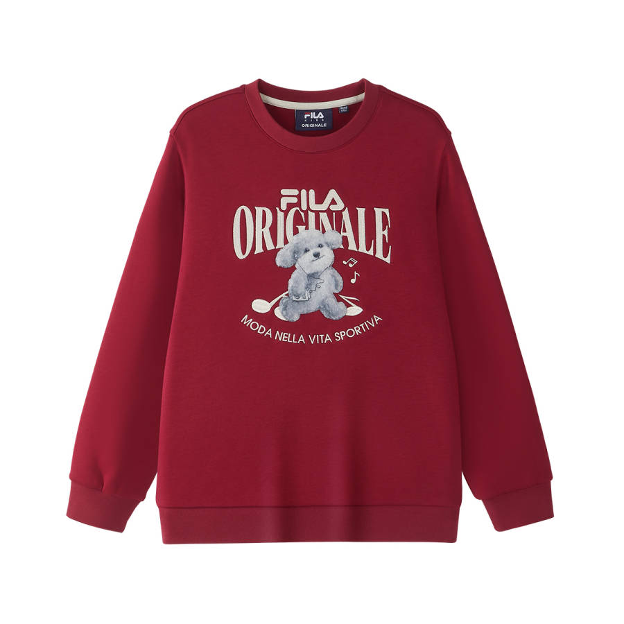 FILA KIDS Sweatshirts Crew Neck Thickened Stretch