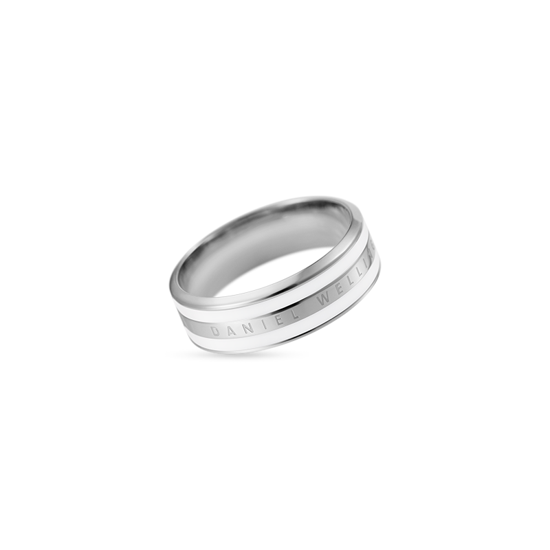 DW/DanielWellington Daniel Wellington Alloy Rings Unisex Porcelain White Silver Two Tone