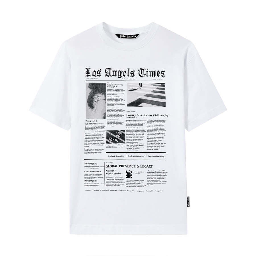 PALM ANGELS T Shirts Unisex White Crew Neck Moderate Straight Fit