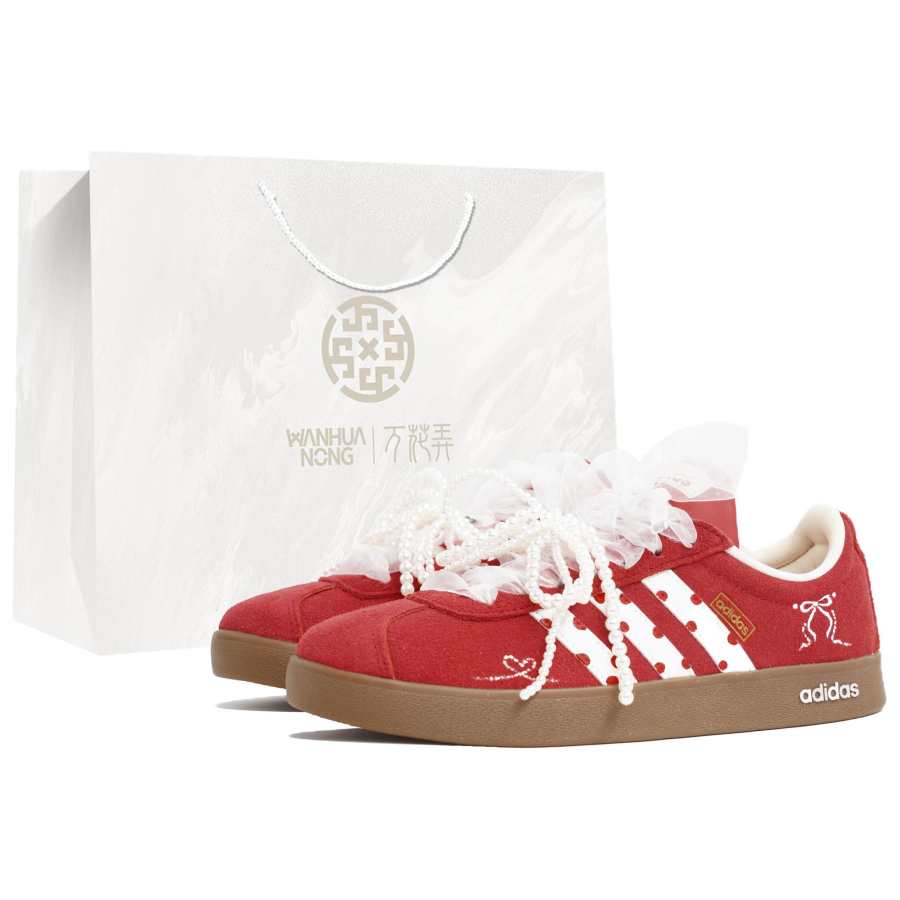Adidas Adidas Vl Court Classic German Army Trainers Women's Low Top White/Red
