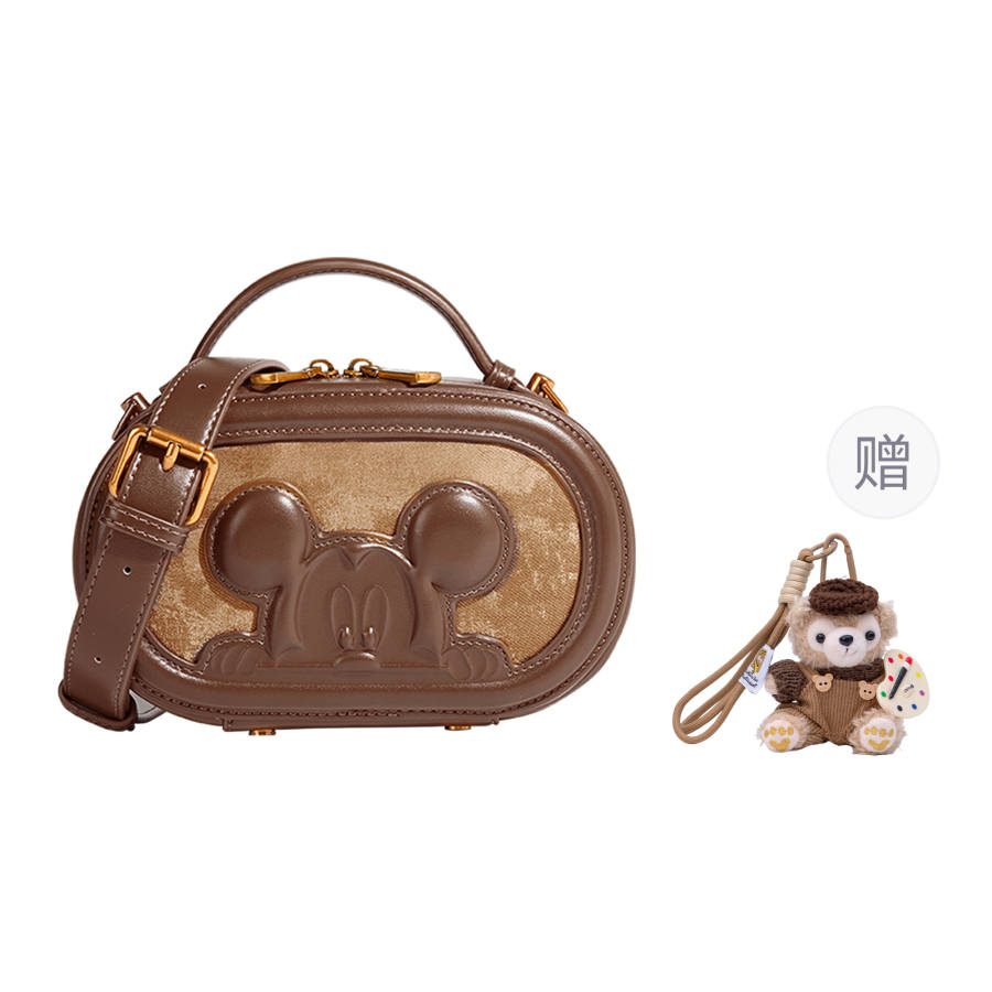 Disney Mickey Mouse Handbags Chestnut Brown Charm Included