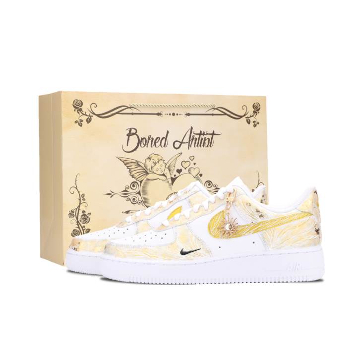 Nike Nike Air Force 1 Skateboard Shoes Unisex Low Top White/Gold