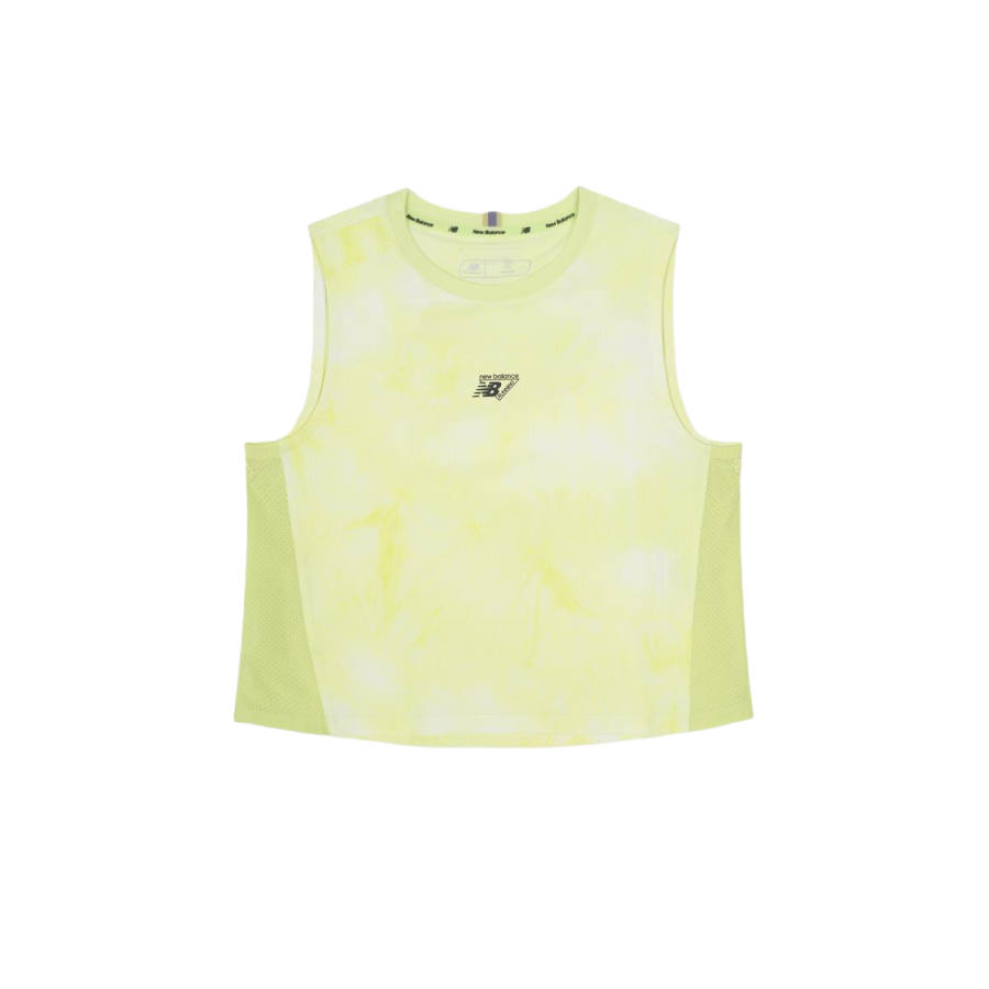 New Balance New Balance Sleeveless Sports Shirts Women's Lime Crew Neck Moderate