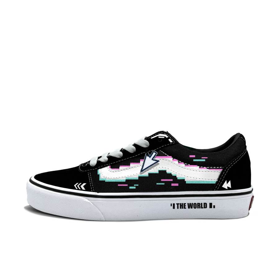 Vans Ward Skateboard Shoes Men's Low Top Pink/Cyan