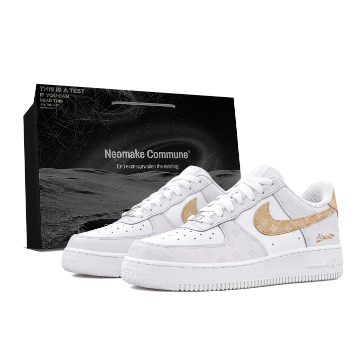Nike Nike Air Force 1 Skateboard Shoes Unisex Low Top White, Gold