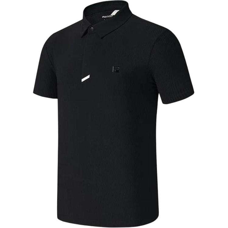 FILA Polo Shirts Men's Pitch Black BK Polo Collar Moderate Straight Fit