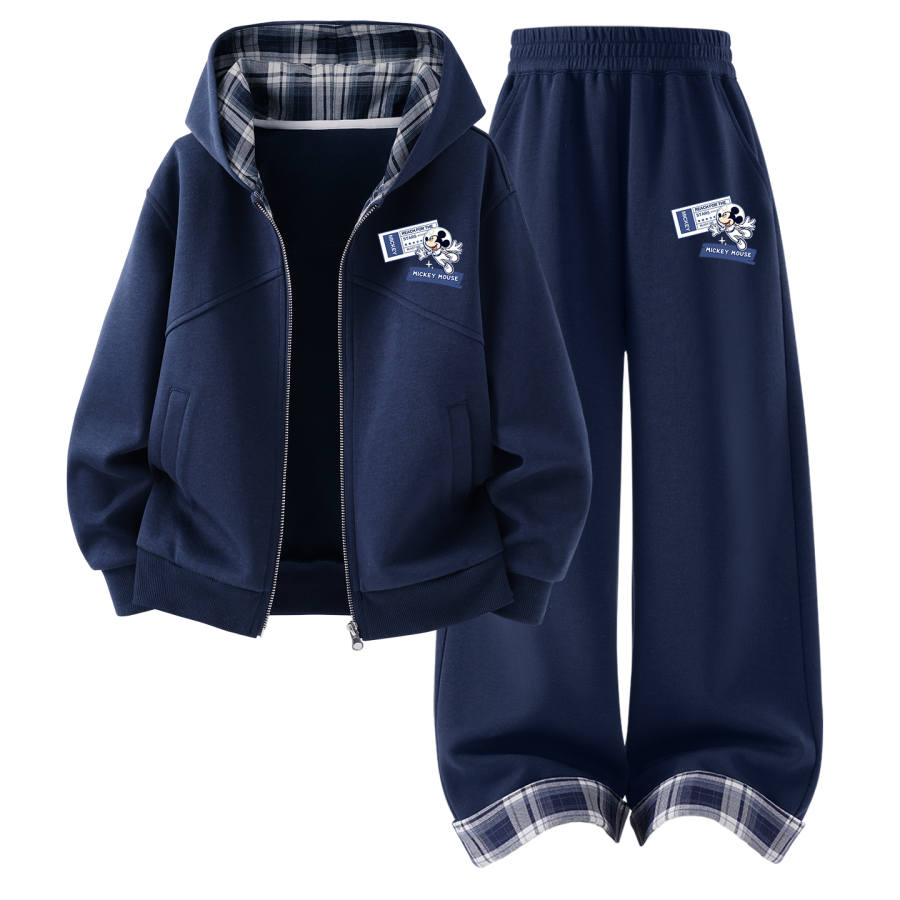Disney Kids Casual Sportswear Hooded Non Detachable Moderate Stretch Breathable