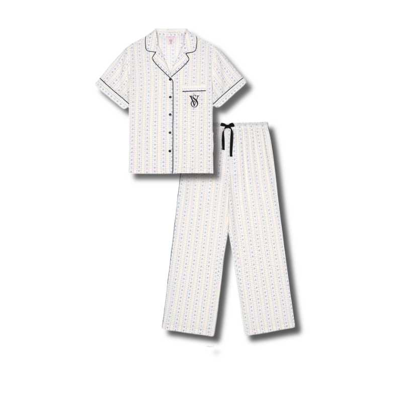 Victoria's Secret Pajama Set Women's Blue Heart Sniper