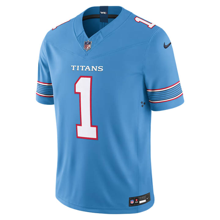 Nike Nike NFL Rugby Jerseys Men's Blue V Neck Moderate