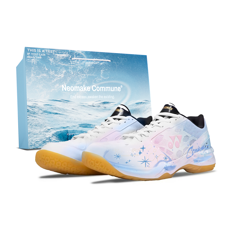 YONEX Power Cushion Badminton Shoes Unisex Low Top Pink Blue Gradient Starry Sky Colorway