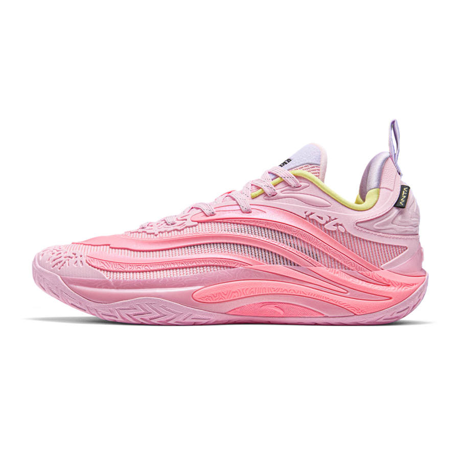 ANTA Basketball Shoes Men's Low Top Cute Pink/Fluorescent Cold Peach Pink