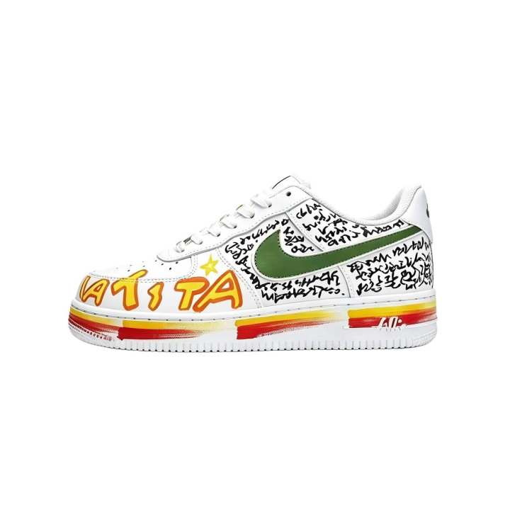Nike Nike Air Force 1 Skateboard Shoes Unisex Low Top White & Graffiti Colorway